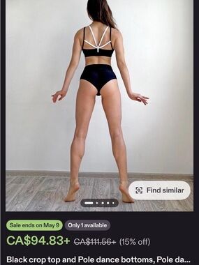 Pole dance set strappy bra and cheeky bottoms